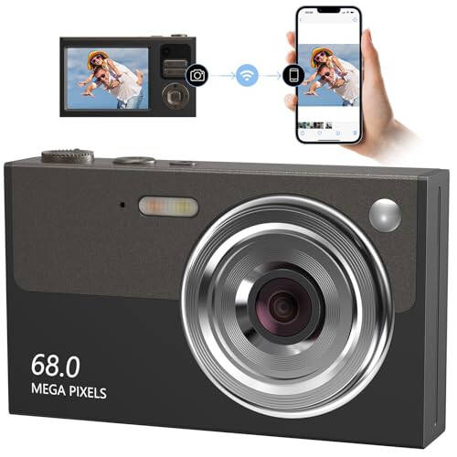 Gençler İçin Yükseltilmiş Dijital Kamera, FHD 4K 68MP Otomatik Odaklama Dijital Kamera 32GB SD Kart 16X Zoom, Fotoğrafçılık İçin Kameralar Kompakt Odakla ve Çek Kamera Genç Erkek Kız Çocuk Kamerası Başlangıç - 1