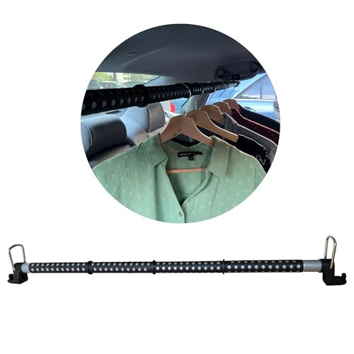 Generic Car Clothes Hanger Bar - Heavy Duty Expandable 35 to 64 inches Vehicle Garment Rack for Wrinkle-Free Travel Suitable for Most Cars, Vans, Trucks, MQ-LX017A - 1