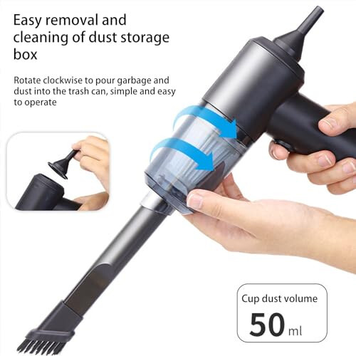 Generic Car Vacuum Cleaner, 3000pa Strong Suction Handheld Wireless Vacuum Cleaner Blower 2 in 1 Portable Vacuum Cleaner for Car Home Use, Black - 5