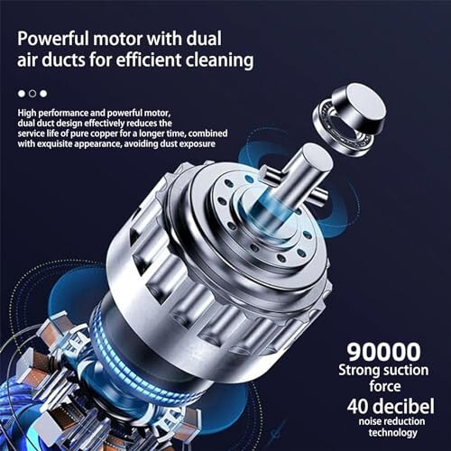 Generic Car Vacuum Cleaner, 3000pa Strong Suction Handheld Wireless Vacuum Cleaner Blower 2 in 1 Portable Vacuum Cleaner for Car Home Use, Black - 6