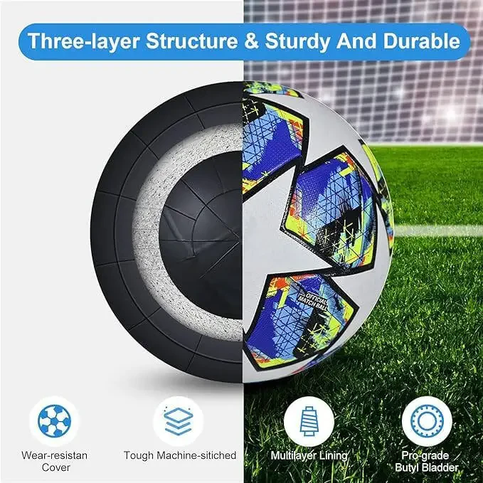 Generic Champions League Football Fans Memorabilia Soccer Collectible Size: 5 Best Gift for a Child's Birthday, Blue - 9