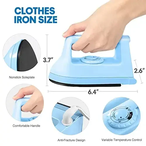 Generic Mini Iron for Crafts & Clothing, Travel & Home Use, 4-Level Temp Adjust, Purple - 2