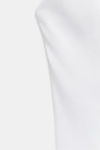 GENİŞ ASKILI POLİAMİT T-SHIRT-Beyaz - 7