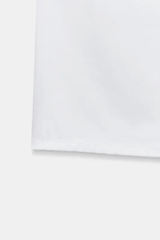 GENİŞ ASKILI POLİAMİT T-SHIRT-Beyaz - 8