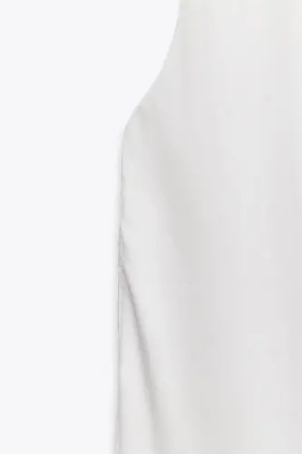 GENİŞ ASKILI POLİAMİT T-SHIRT-Ekru - 9