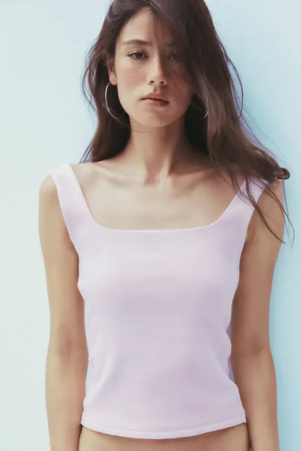 GENİŞ ASKILI T-SHIRT-Pembe - 2