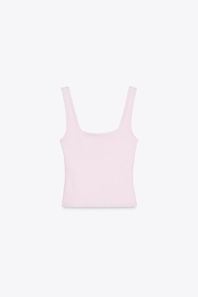 GENİŞ ASKILI T-SHIRT-Pembe - 5