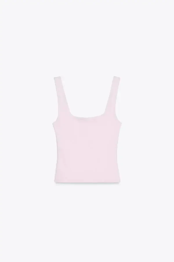 GENİŞ ASKILI T-SHIRT-Pembe - 5