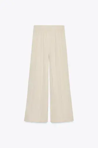 GENİŞ DÖKÜMLÜ PANTOLON-Cava rengi - 3