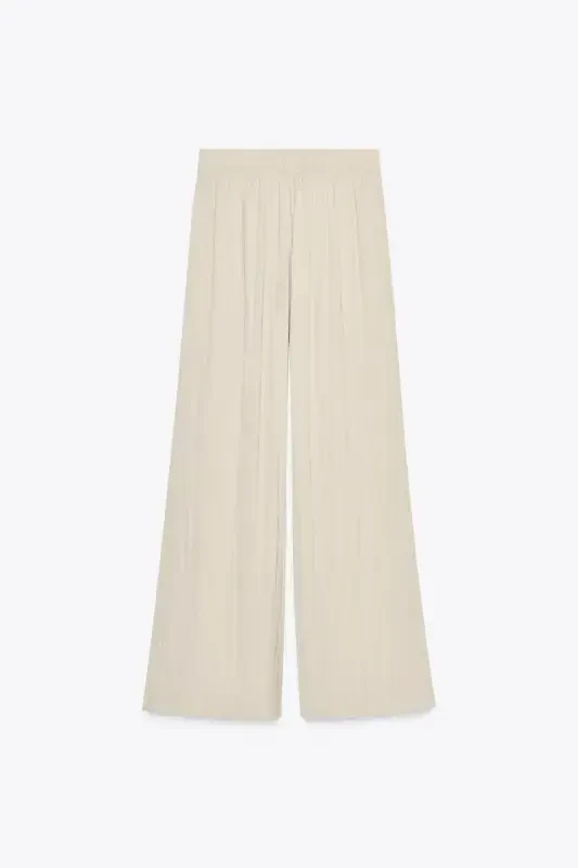 GENİŞ DÖKÜMLÜ PANTOLON-Cava rengi - 4