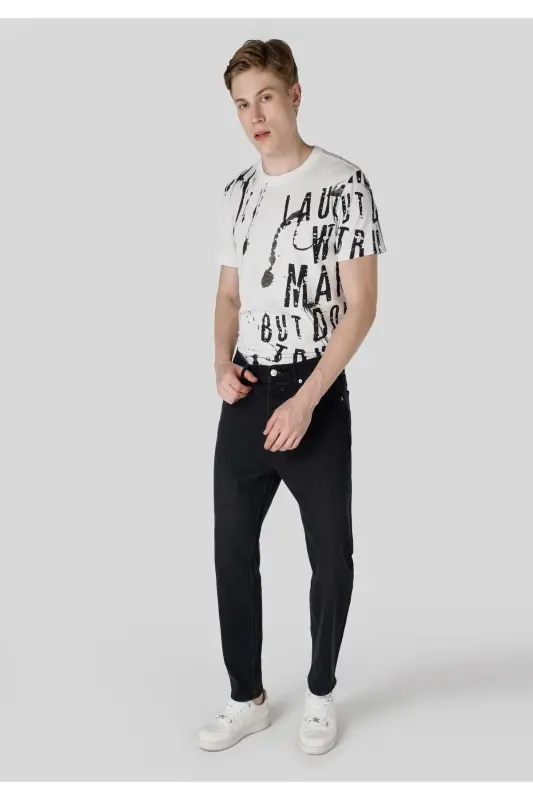 Loose Tapered Fit Süper Yüksek Bel Daralan Paça Erkek Gri Jean Pantolon - 3