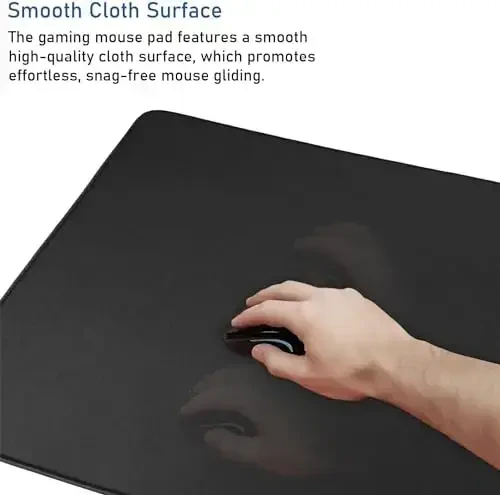 Large Mouse Pad, (31.5X11.8In) Durable Non-Slip Natural Rubber Base Desk Mousepad with Stitched Edges, Waterproof Computer Keyboard Pad Mat for Esports Pros/Gamer/Desktop/Office/Home - Black - 3