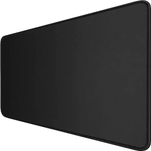 Large Mouse Pad, (31.5X11.8In) Durable Non-Slip Natural Rubber Base Desk Mousepad with Stitched Edges, Waterproof Computer Keyboard Pad Mat for Esports Pros/Gamer/Desktop/Office/Home - Black - HSMIENK