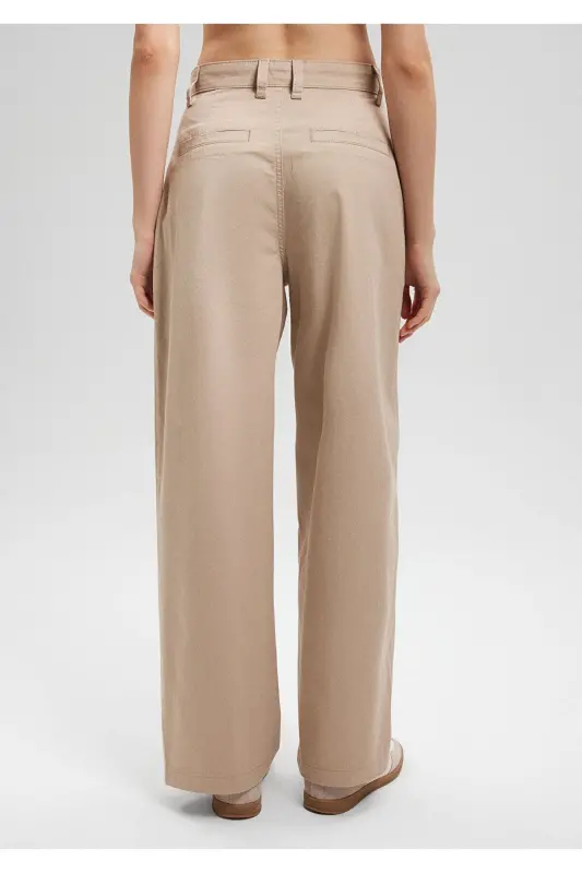Geniş Paça Bej Pantolon 1010638-86596 - Kahverengi-86596 - 5