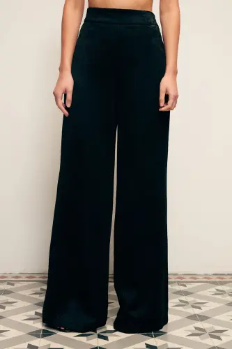 Geniş Paça Pantolon - Siyah - SİYAH - 4