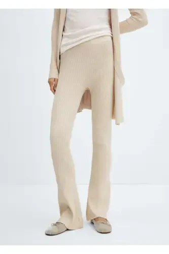 Wideleg ribana pantolon - 1