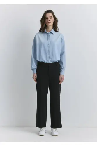 Geniş Paça Siyah Pantolon 1010947-900 - Siyah-900 - 2