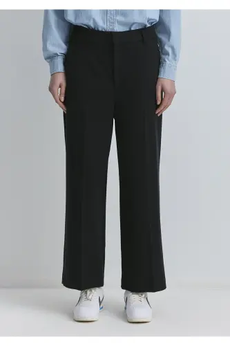 Geniş Paça Siyah Pantolon 1010947-900 - Siyah-900 - 3