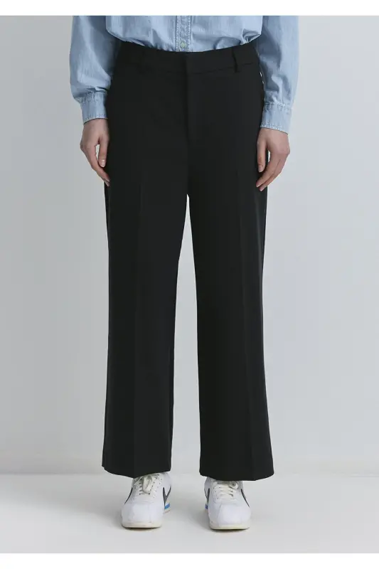 Geniş Paça Siyah Pantolon 1010947-900 - Siyah-900 - 3