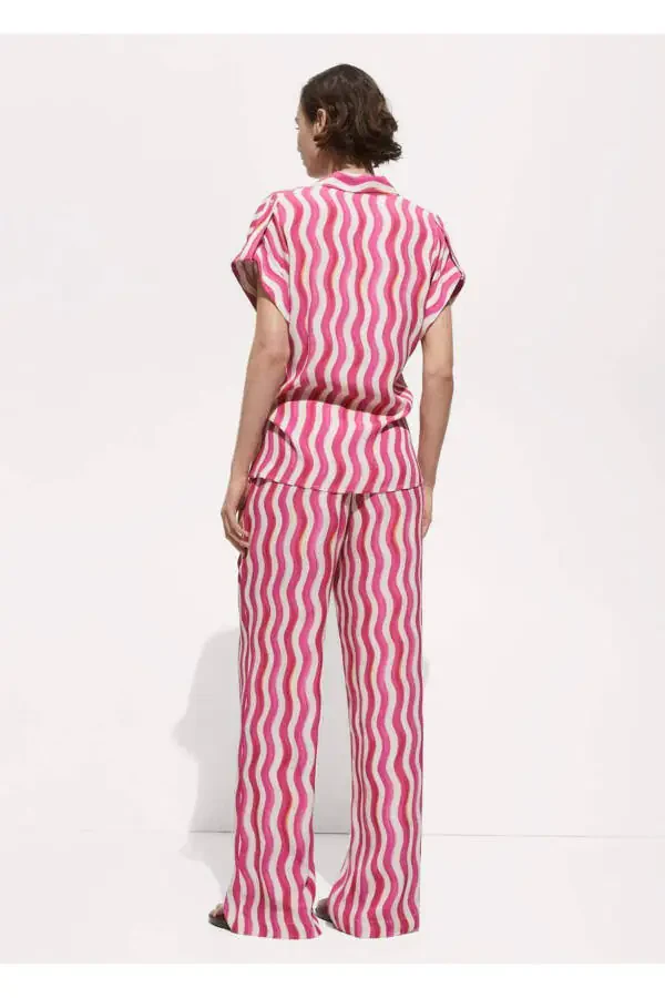 Wideleg desenli pantolon - 7