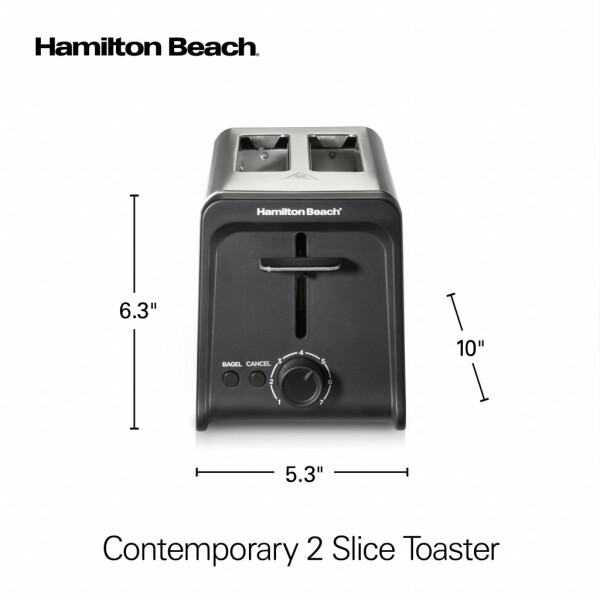 Hamilton Beach 2 Slice Toaster with Wide Slots, Bagel Function, Toast Boost, Stainless, New, 22997F - 8