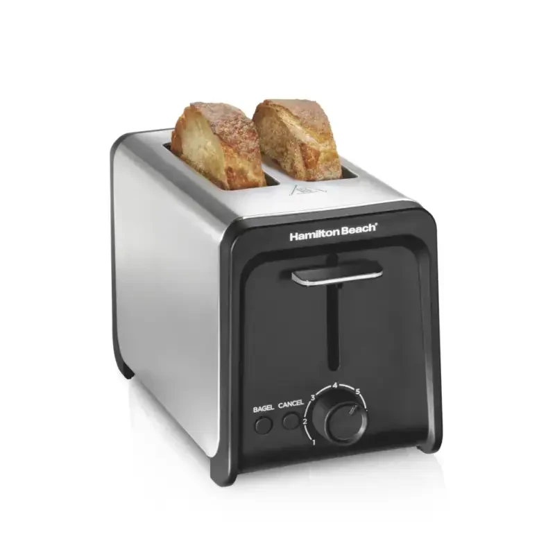 Hamilton Beach 2 Slice Toaster with Wide Slots, Bagel Function, Toast Boost, Stainless, New, 22997F - Modazone