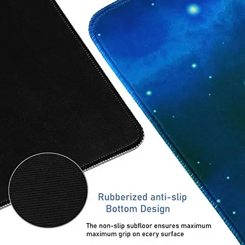 Extended Large Mouse Pad, Gaming Mouse Pad with Nonslip Base (31.5X15.7In) Heavy/Thick, Comfy, Waterproof Computer Keyboard Pad Mat for Esports Pros/Gamer/Desktop/Office/Home-Blue - 3