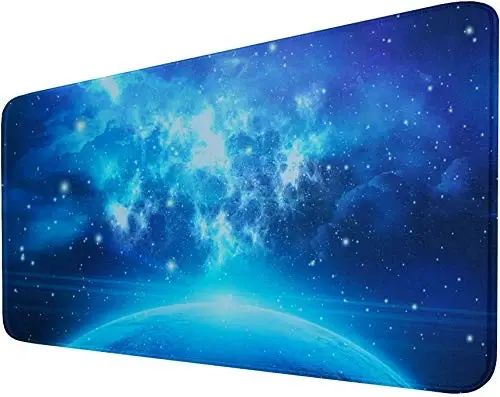 Extended Large Mouse Pad, Gaming Mouse Pad with Nonslip Base (31.5X15.7In) Heavy/Thick, Comfy, Waterproof Computer Keyboard Pad Mat for Esports Pros/Gamer/Desktop/Office/Home-Blue 