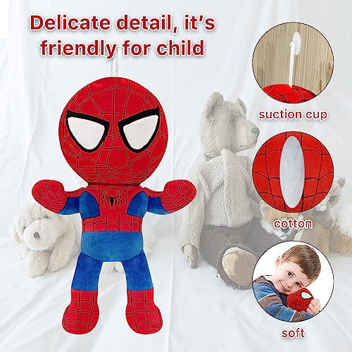 Genqiang Superhero Plush Toy, Hero Soft Plush, 11 inch Collectible Cuddly Cartoon Doll Stuffed with Cotton Feature Plush Superhero Toys Room Decorate Birthday Party - 3