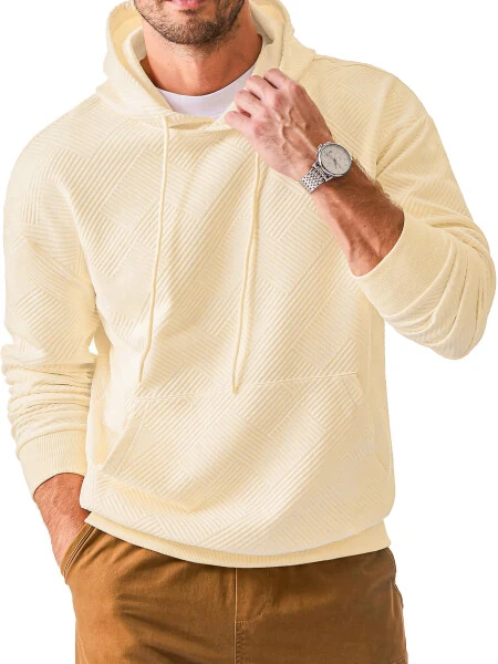 GENTS BLISS Long Sleeve Men Hoodies Sweatshirts Geometric Texture Sweatshirts for Men Casual Pollover Shirts with Kangaroo Pocket - Modazone (1)