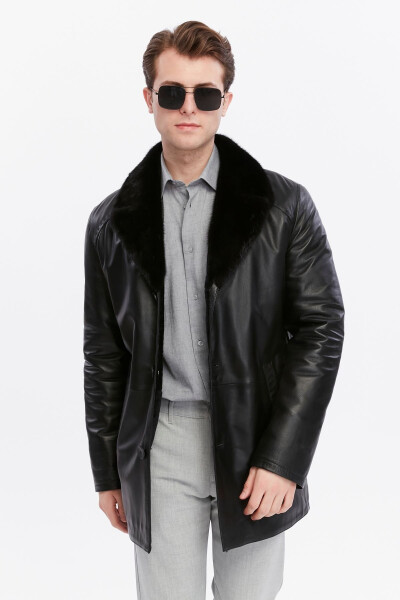 Genuine fur and leather jacket. - 1