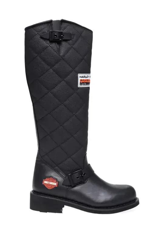 Genuine Leather Black Leather Women's Boot 025G100074-BLACK - HARLEY DAVIDSON