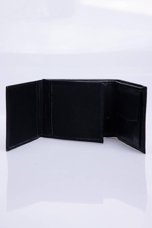 Genuine Leather Black Men's Wallet - 7