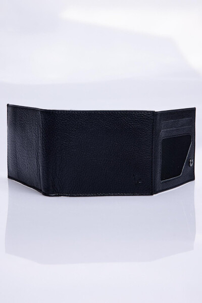 Genuine Leather Black Men's Wallet - 8