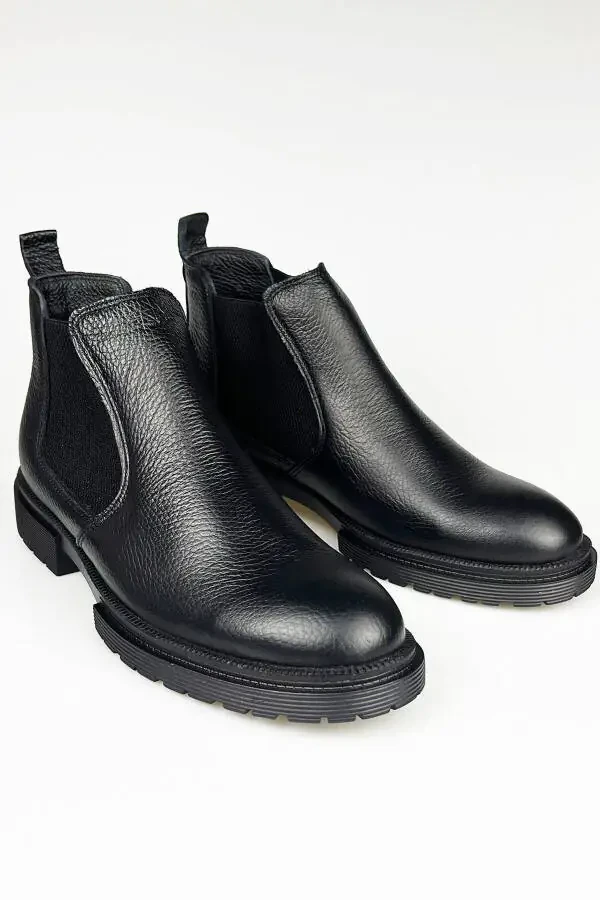 Genuine Leather Black Men's Winter Chelsea Boots Luass22al0038 - 4