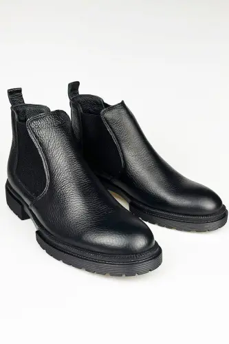 Genuine Leather Black Men's Winter Chelsea Boots Luass22al0038 - 4