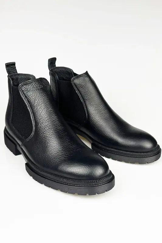 Genuine Leather Black Men's Winter Chelsea Boots Luass22al0038 - 4