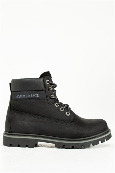 Genuine Leather Black Nubuck Men's Boots - 6