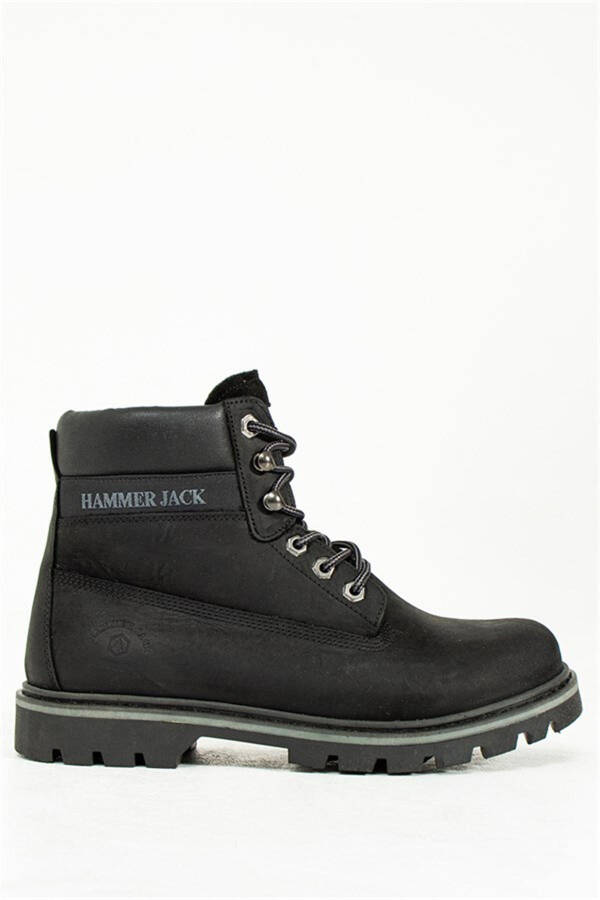 Genuine Leather Black Nubuck Men's Boots - 1