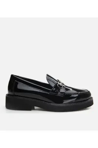 Genuine Leather Black Women Loafer - 1