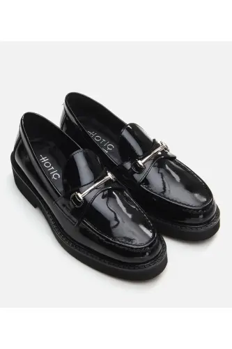Genuine Leather Black Women Loafer - HOTIÇ (1)