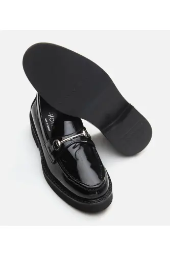 Genuine Leather Black Women Loafer - 6