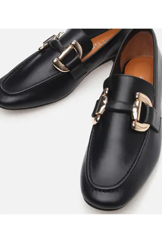 Genuine Leather Black Women Loafer - 5