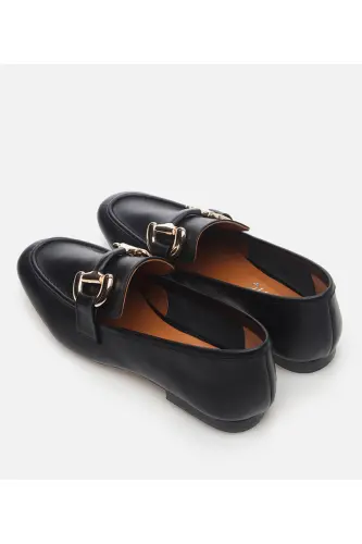 Genuine Leather Black Women Loafer - 6
