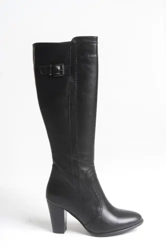 Genuine leather black women's boots - 3