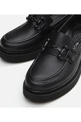 Genuine Leather Black Women's Loafer - 9