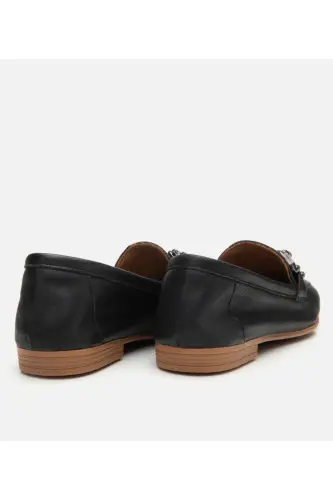 Genuine Leather Black Women's Loafer - 6