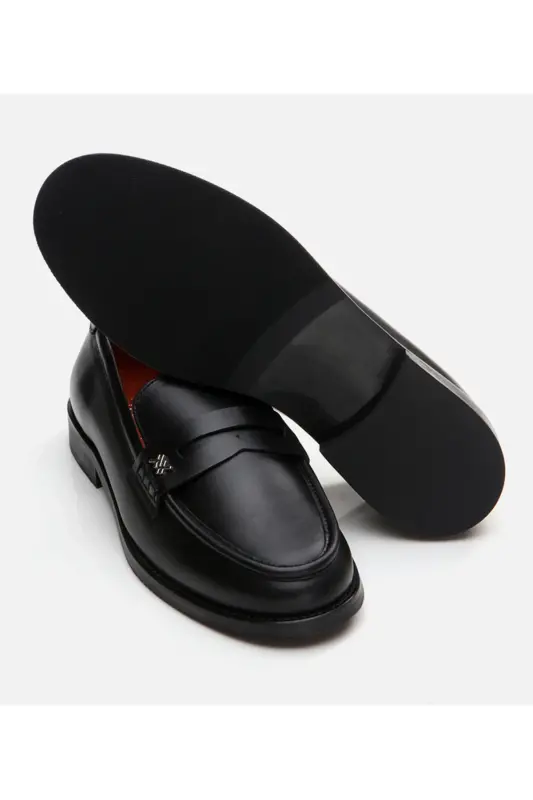 Genuine Leather Black Women's Loafer - 6