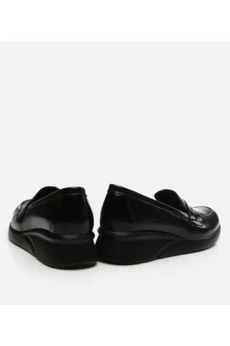 Genuine Leather Black Women's Loafer - 5