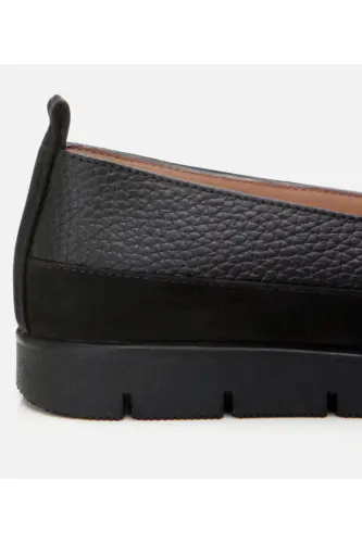 Genuine Leather Black Women's Loafer - 3
